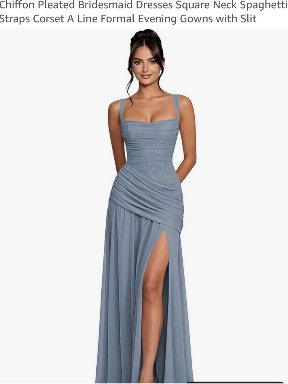 Dusty Blue chiffon dress